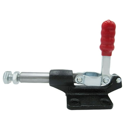 

32mm Iron Anti-slip Quick Clip Push Pull Toggle Clamp Woodworking Hand Tool Black + Silver pinshui