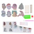 thumbnail image 2 of LHCER Christmas Keychain, 8Pcs Keychain Painting Christmas Pattern DIY Resin Key Ring Luggage Pendants Crafts, 2 of 8