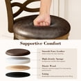 thumbnail image 5 of MF Studio 26" Counter Height Bar Stool with Back, Wood Swivel Bar Stool with Thick Upholstery Back & Extra Large Seat, Jacobean, 5 of 10