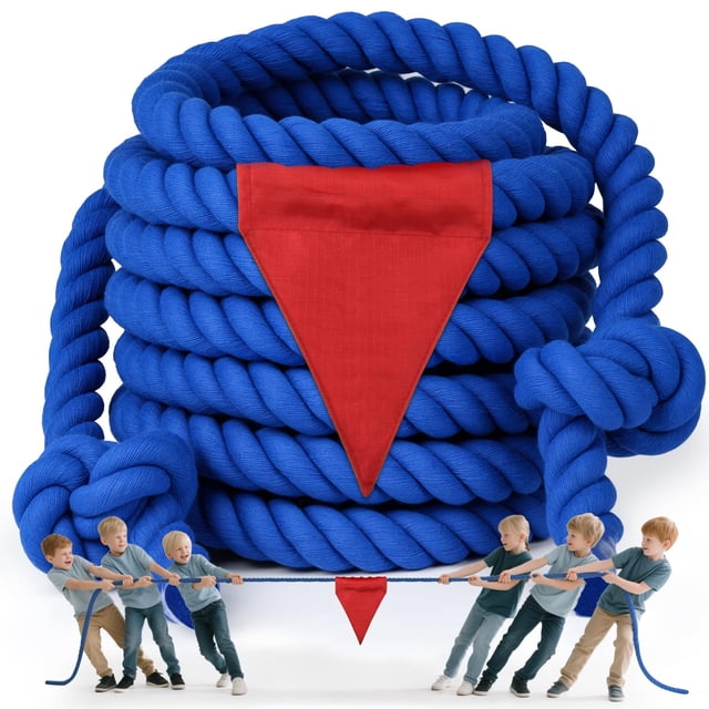 Juego de equipo Tug of War Rope X XBEN de 7,5 m para exteriores, color azul