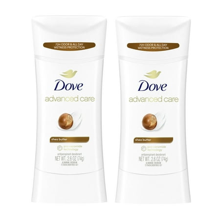 Dove Advanced Care Women's Antiperspirant Deodorant Stick Pro Ceramide Shea Butter, 2.6 oz Twin Pack