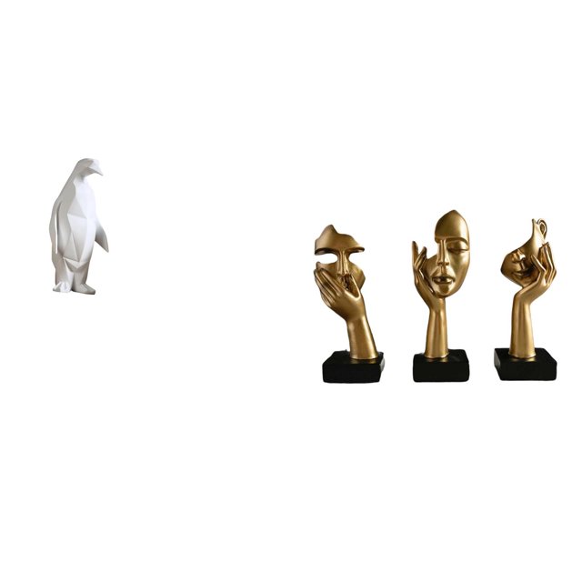 Escultura de pingüino,Escultura de pingüino para decoración nórdica del hogar,Estatuas del pensador,Estatuas de pensadores Esculturas de arte abstracto de mesa,Figuras modernas con caras