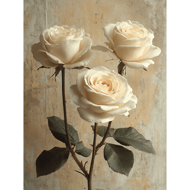 Qisvanset 12x16 Inch White Rose Floral Canvas Wall Art, Vintage Rustic Charm Romantic Nature Home Decor