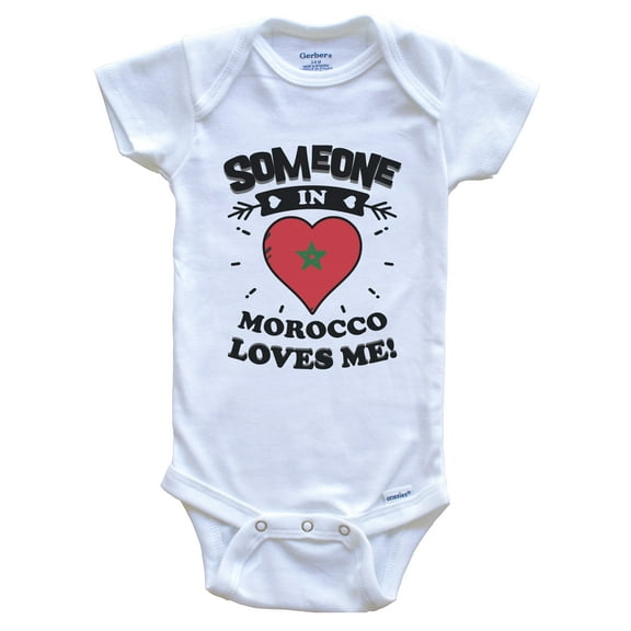 Someone In Morocco Loves Me Moroccan Flag Heart Baby Bodysuit