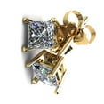 thumbnail image 5 of Pompeii .25CT Square Princess Cut Natural Diamond Stud Earrings In 14K Gold (G/H,I2-I3), 5 of 5