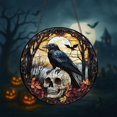 thumbnail image 3 of Halloween Raven Stained Glass Suncatcher, Skull and Raven Decor, Spooky Halloween Window Hanging, Gothic Forest Theme, Skull Halloween Decor, 3 of 6