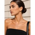 thumbnail image 4 of KeyStyle Cross Necklace for Women 18K White Gold Plated Large Cross Pendant Dainty Hypoallergenic Chain Jewelry Gift for Her, 4 of 10