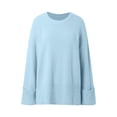 thumbnail image 4 of UJNDER Women's Oversized Sweater Crewneck Long Sleeve Fuzzy Knit Warm Pullover Sweater Top Oversized Sweaters for Women Sky Blue S, 4 of 6