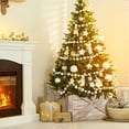 thumbnail image 3 of Gymax 37 x 27 inches Solid Wooden Christmas Tree Box w/ Hook & Loop Fasteners Brown, 3 of 10