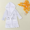 thumbnail image 2 of Ruyang Toddler Baby Girls Velvet Robe Cute Trendy Ruffle Hooded Robes Pockets Long Sleeve Warm Soft Fall Winter Outfits, 2 of 7