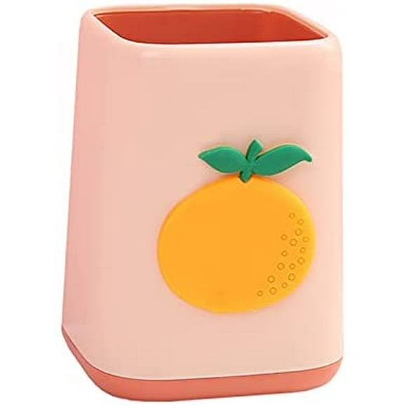 Lindo portalápices para niños y niñas, duradero portalápices para mujeres, taza para soporte, escritorio, hogar, oficina, organizador de almacenamiento (naranja-paquete de 2)