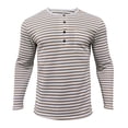 thumbnail image 4 of Tisuna Long Sleeve T-Shirts For Men Soft Henley Neck Tops Men Striped Tshirts For Sport Workout Size L, 4 of 9
