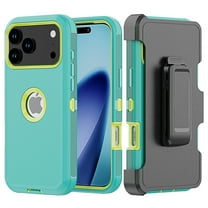 Hotpom for iPhone 17 Pro Max Case with Belt Clip Complete Body Tough Shockproof And Dustproof Protective Cover, Mobile Security Travel Accessory, Green