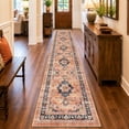 thumbnail image 2 of YOUFORTONG 2'6x14 Vintage Washable Hallway Runner, Non-Slip Soft Rug, Farmhouse Carpet for Entryway Kitchen Living Room Bedroom,Orange, 2 of 7