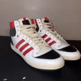 thumbnail image 1 of Adi - das top ten mens size 8.5 shoes white red leather hightop basketball sneaker, 1 of 6