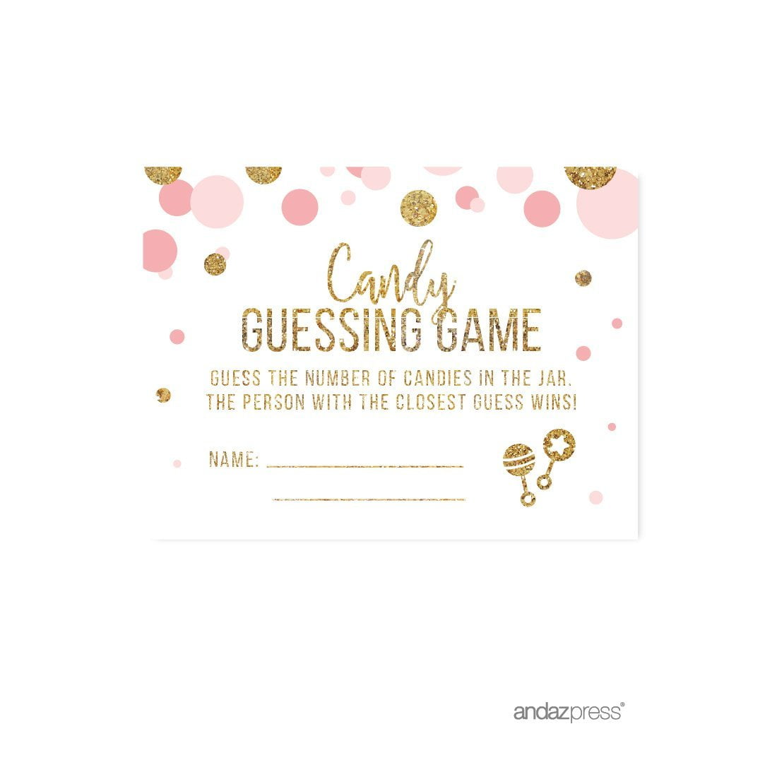 Candy Guessing Game Cards Blush Pink Gold Glitter Baby Shower Game Candy Guessing Game Cards Blush Pink Gold Glitter Baby Shower Game