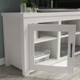 thumbnail image 4 of BizChair Classic TV Stand up to 80" TVs - Modern White Wash Finish with Full Glass Doors - 65" Engineered Wood Frame - 3 Shelves, 4 of 15