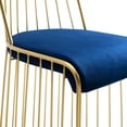 thumbnail image 6 of Modway Rivulet Gold Stainless Steel Performance Velvet Bar Stool in Gold Navy, 6 of 6