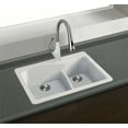 thumbnail image 2 of Transolid Aversa SilQ Granite 33-in. Drop-in Kitchen Sink with 2 BC Faucet Holes in White, 2 of 7