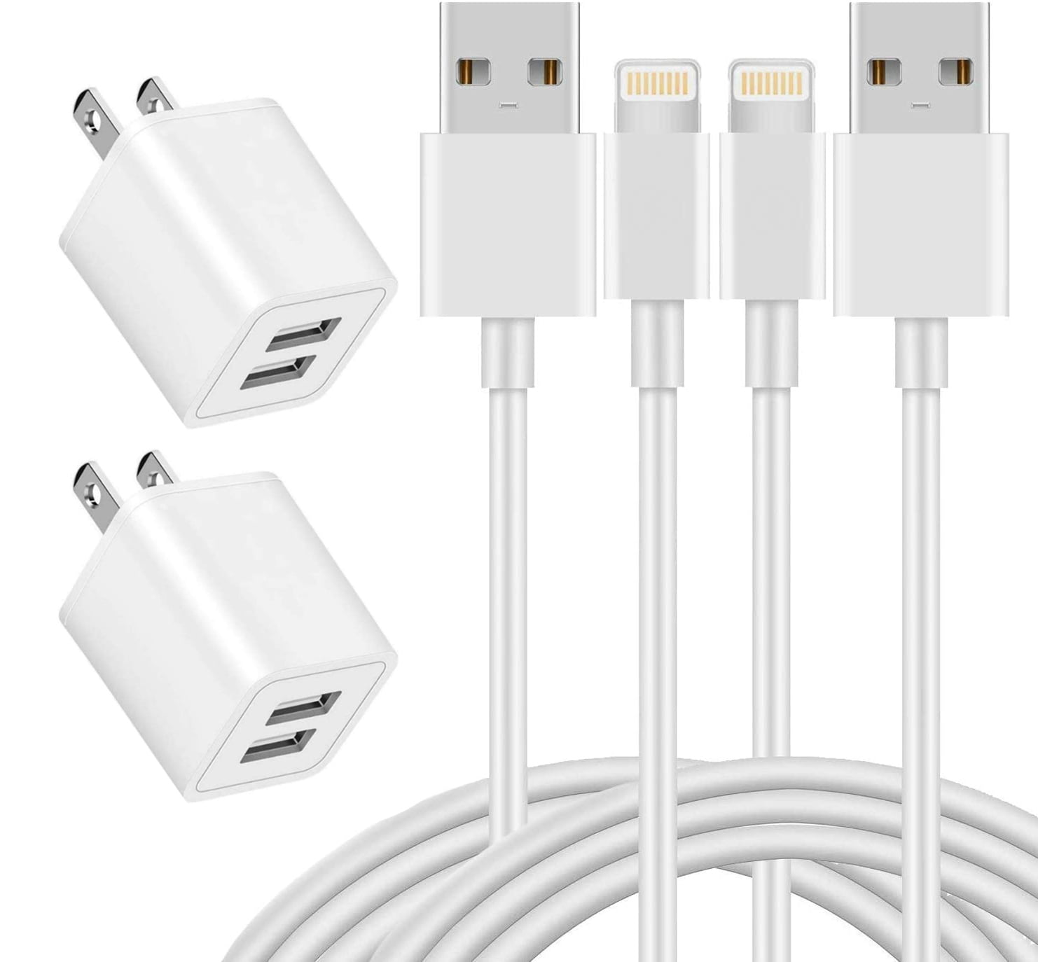 Chargers, 2Pack Power Adapter Dual Port Plug with 2Pack Durable