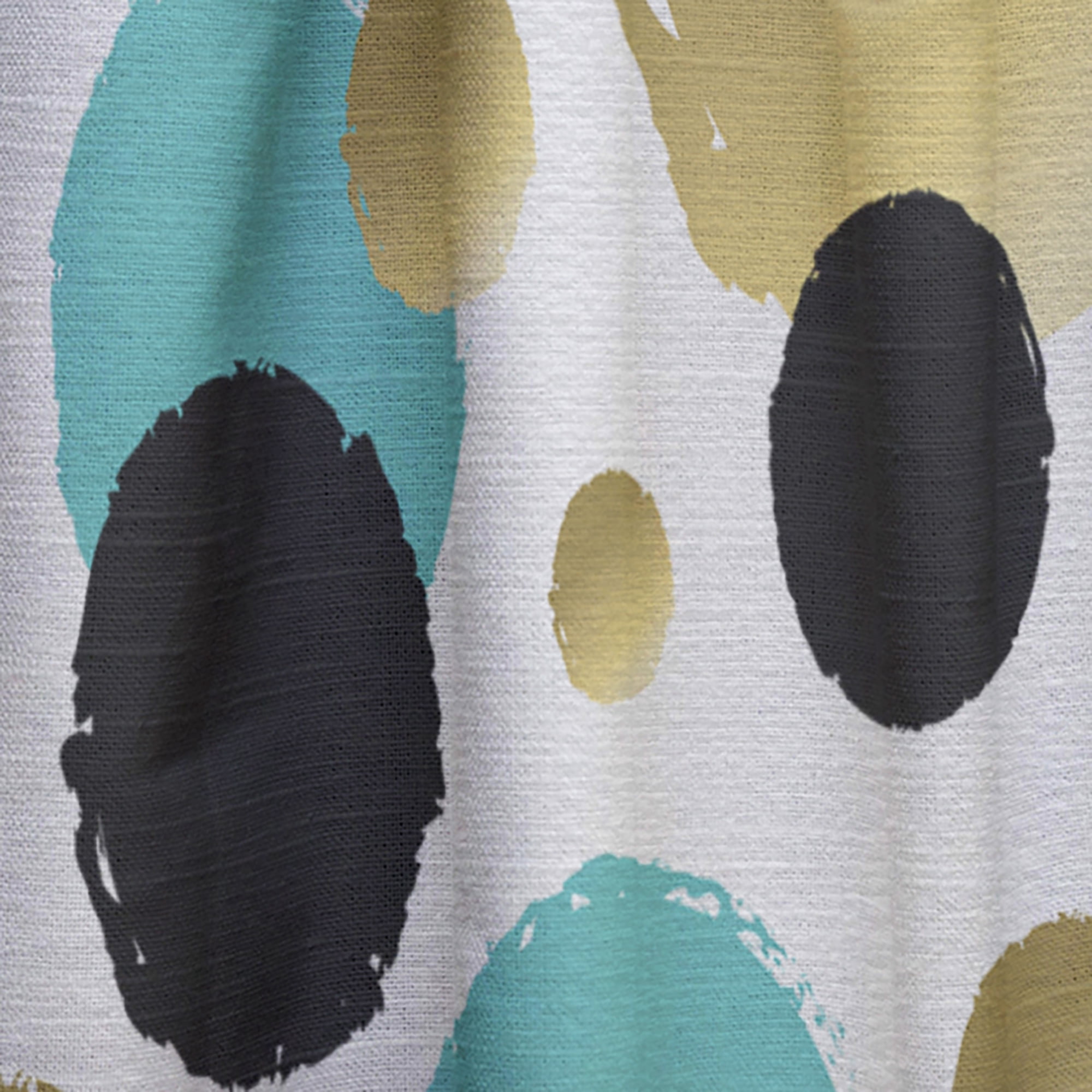 Designart 'Blue and Gold Circles ' Mid-Century Modern Curtain Panel
