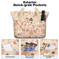 thumbnail image 2 of Tote Bag for Women - Corgi Dog and Flower Florals Shoulder Bag - Large Utility Work Duffle Bag with Zipper Handbag for Travel, Work, Sprots, 2 of 5