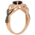 thumbnail image 2 of Dazzlingrock Collection 14K Garnet, Champagne & White Diamond Swirl Halo Style Bridal Engagement Ring, Rose Gold, Size 4, 2 of 6