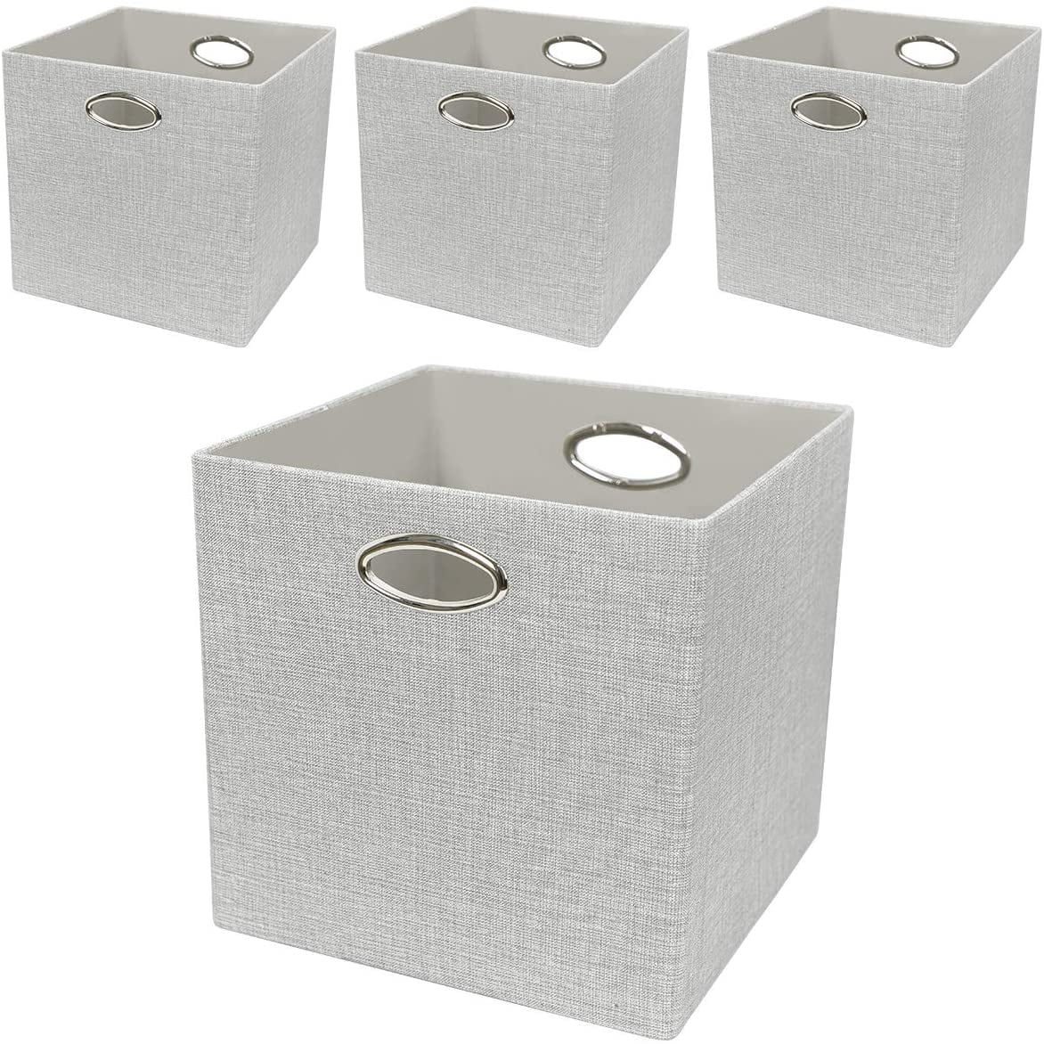 Posprica Storage Boxes grey lantern Set of 4 Foldable Storage Cubes Baskets,28×28×28cm 