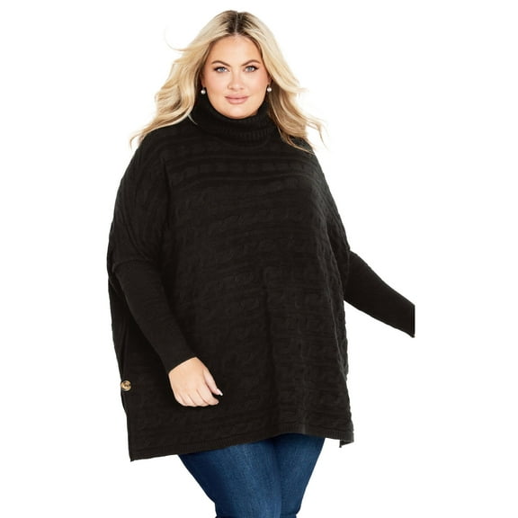 Avenue Women's Plus Size Bella Poncho Sweater