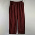 thumbnail image 2 of ShomPort Cotton Linen Pants for Women Wide Leg Elastic Waisted Casual Summer Trousers Loose Comfy ted Lounge Pants (Red 16), 2 of 6