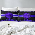 thumbnail image 4 of Erosebridal Video Game Full Sheets Sport Bed Sheets, Basketball Fitted Sheet Black Navy Blue Bed Set 3 Pieces, 4 of 5