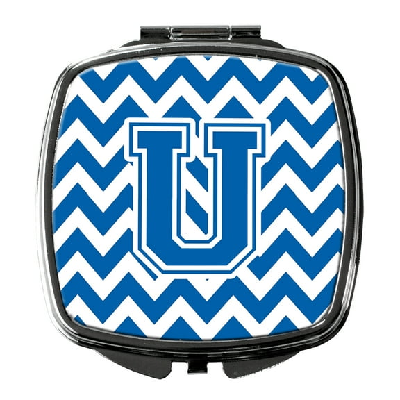 Letter U Chevron Blue and White Compact Mirror CJ1056-USCM