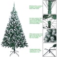thumbnail image 7 of 7FT Spray White PVC Christmas Tree, Xmas Tree with 870 Branches and Metal Stand for Indoor and Outdoor, Party, Holiday Decoration, Green & White, 7 of 7