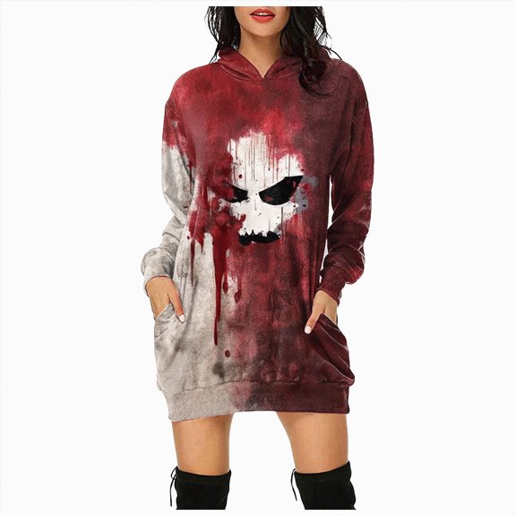 Futezty Hoodies Halloween Sweatshirt For Women Funny Letter Printed Graphic Season Pullover Tops