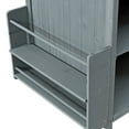 thumbnail image 6 of Outdoor Grill Table with Storage Cabinet and Stainless Steel Top, Kitchen Island Outdoor Grill Prep Table with Movable Door Leaf, 1 Drawer, Towel Rack, Lockable Wheels, for Lawn Garden, Blue+Grey, 6 of 9