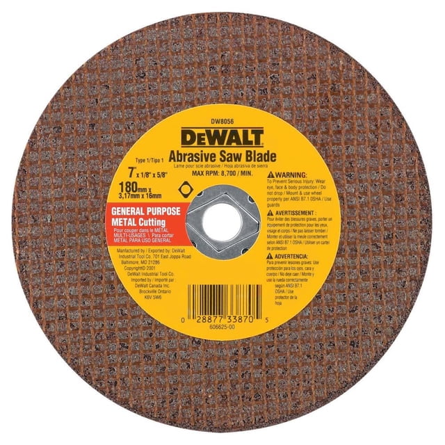 Hojas de sierra DEWALT DW8056, rendimiento extendido, metal de 7 pulgadas