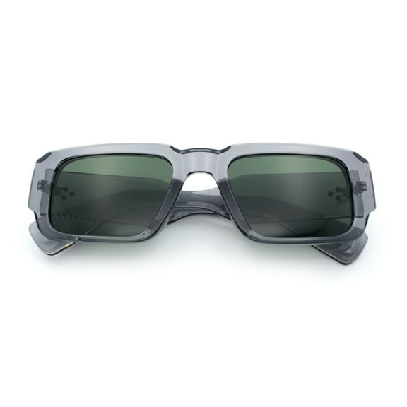 Mod Thick Plastic Minimal Plastic Retro Fashion Sunglasses Slate - Green