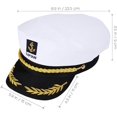 thumbnail image 5 of Disfraz de capitán de marinero de yate para adulto, gorra de almirante marino (blanco), 5 of 5