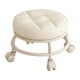 thumbnail image 1 of Taburete bajo con ruedas, asiento bajo con ruedas, moderno, para adultos y niños, de baja altura, de cuero PU para Blanco, 1 of 9