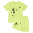 thumbnail image 4 of CAIXIA Girls Casual Summer Short Sleeve Outfit Set Girls Summer Casual Outfit Set Short Sleeve Graphic Tee with Pocket Shorts Comfortable Clothes,4-5 Years, 4 of 4