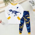 thumbnail image 2 of CAUYDY Child Boy Fall Winter Pajamas Clothes for Kids 5T 6T 7T 8T 9T 10T Long Sleeve T-Shirt Elastic Waist Pants 2PCS Soft Set Boys Sleepers Sizes 5-6 Years,Yellow, 2 of 5
