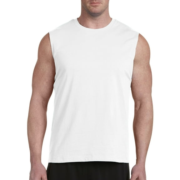 Harbor Bay by DXL Big and Tall Men's Moisture-Wicking Muscle T-Shirt, White, 3XLTall