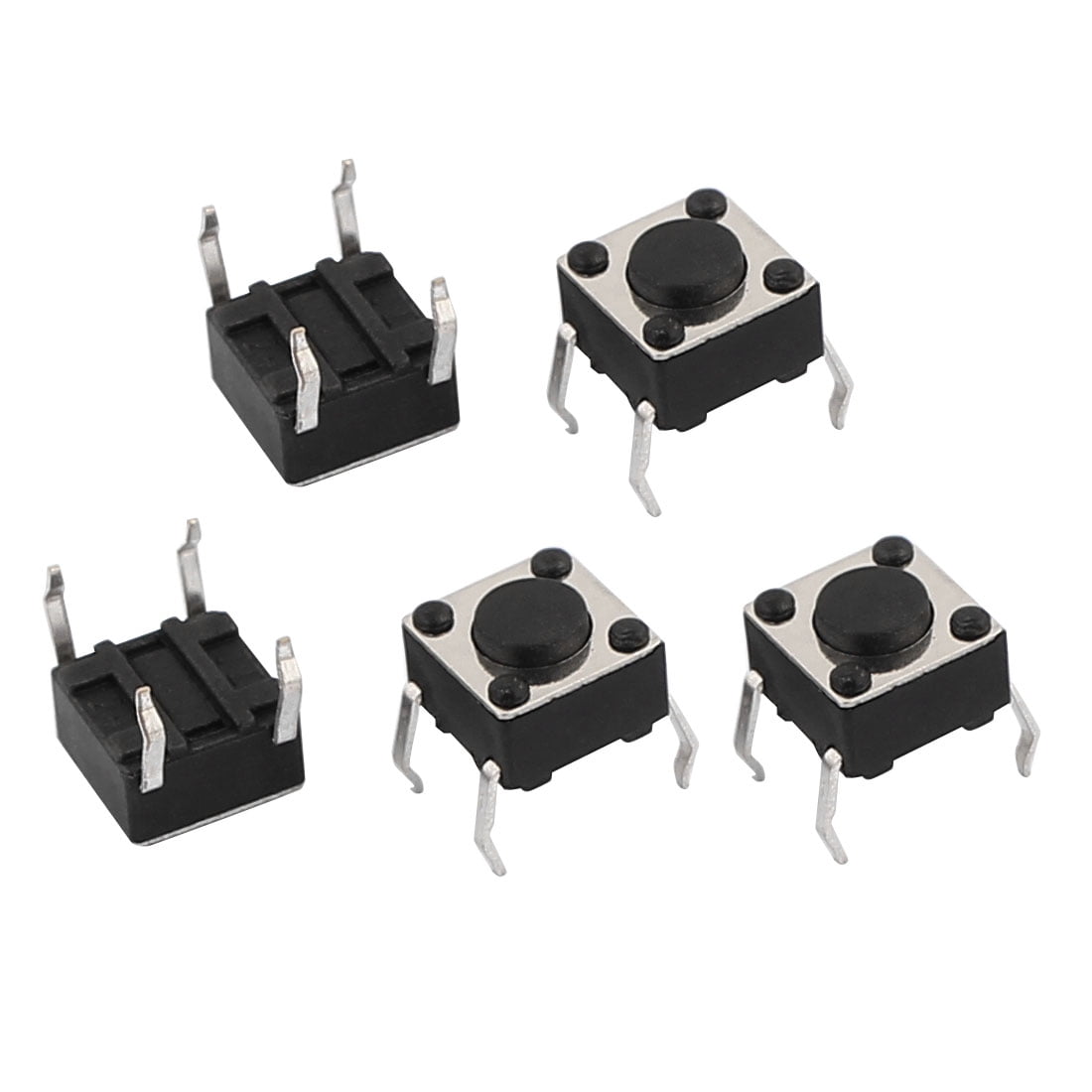 uxcell 5Pcs 6mmx6mmx4.3mm Panel PCB Momentary Tactile Tact Push Button Switch 2 Terminals