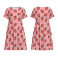 thumbnail image 3 of Bixox Robe d'Été à Manches Courtes pour Femmes Robe Ample Longueur Genou avec Poches-Fraises, 3 of 7
