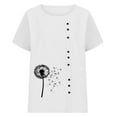 thumbnail image 4 of Vmvidoty Linen Tops for Women 3/4 Sleeve Crew Neck Cotton Shirts Casual Jacquard Boho Blouse White M, 4 of 5