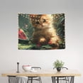 thumbnail image 2 of Hirioo Cute Kitten Water Lilies Print Tapestry Lightweight Fabric for Bedroom Aesthetic Home Wall Dorm Décor Living Room Decor 29x37 Inch, 2 of 8