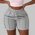 thumbnail image 2 of Afdoent Shorts For Women Solid Color Lightweight Shorts For Everyday Casual With Elastic Waist Summer Vacation Going Out, 2 of 5