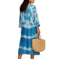 thumbnail image 2 of DISNIMO Tie Dye Printed Maxi Dresses for Women Casual Loose Dress Lightweight V Neck Dress 3/4 Sleeve Shift Dresses Fashion Fall Outfits, 4XL, 2 of 6