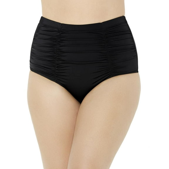 Swimsuits for All Women's Shirred High Waist Swim Brief