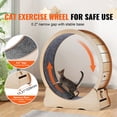 thumbnail image 6 of 43.3" Large Cat Exercise Wheel, Quiet Cat Treadmill for Indoor Cats, Yellow Cat Running Wheel Furniture, 6 of 9